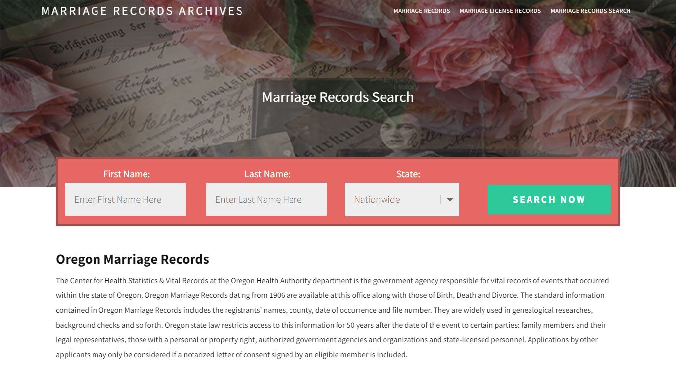 Oregon Marriage Records | Enter Name and Search | 14 Days Free